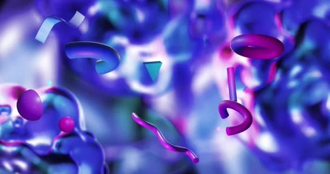 Animation of abstract 3d shapes over blu... | Stock Video | Pond5