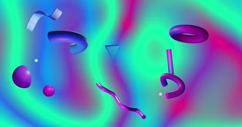 Animation of abstract 3d shapes over wav... | Stock Video | Pond5