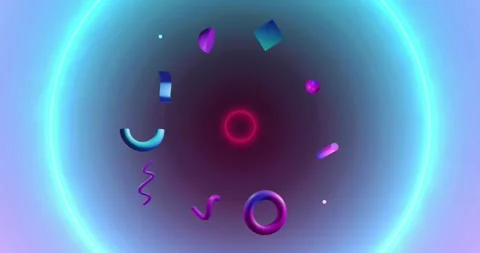 Animation of abstract 3d shapes over dar... | Stock Video | Pond5