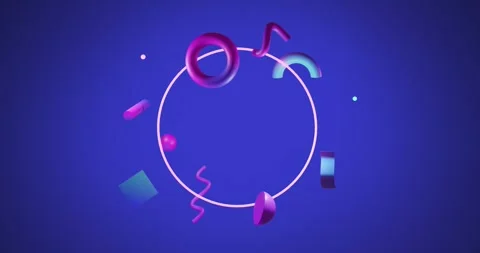 Animation of abstract 3d shapes over blu... | Stock Video | Pond5
