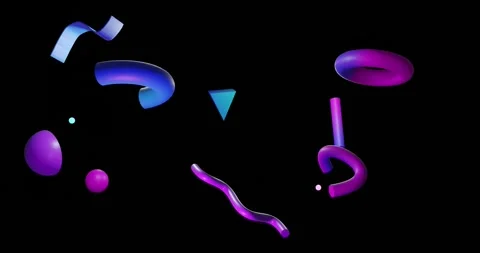Animation of abstract 3d shapes over bla... | Stock Video | Pond5