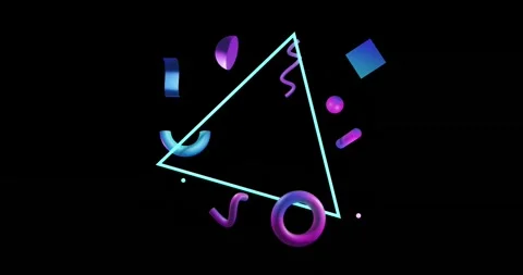 Animation of abstract 3d shapes over rot... | Stock Video | Pond5
