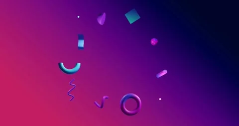Animation of abstract 3d shapes over pin... | Stock Video | Pond5