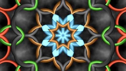 Animation of an abstract background with intertwining multicolored rings Stock Footage 136892419