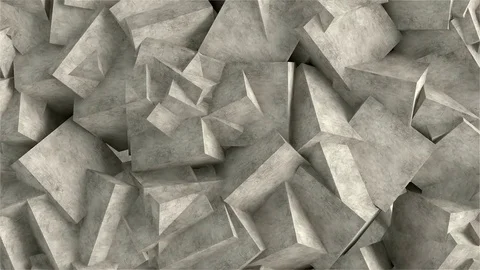 Animation of an Abstract Background Made From Heap of Concrete Blocks Video stock 71016478