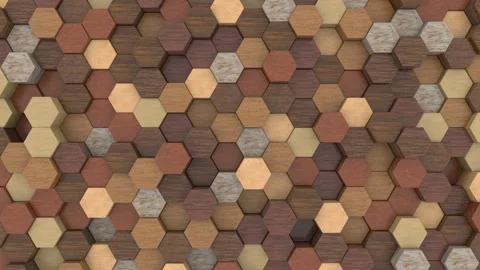 Animation of an abstract background with a pulsing geometric mesh of hexagons Stock Footage 116384823