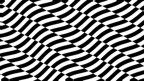 Animation of Abstract Background With wavy Checkered Black And White Stock Footage 263634026