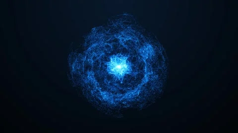 Animation of abstract blue energy Burning energy sphere. Background animation Stock Footage 308148246