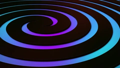 Animation of abstract circular layered pattern moving on black background Stock Footage 247401475