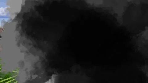 Animation of abstract cloud pattern in black, gray with blue and green hints Stock Footage 327902272