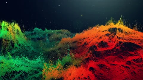 Animation of abstract colorful landscape Stock Footage 167836171