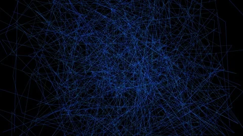 Animation of abstract connected blue lines moving in black space Video stock 86819098