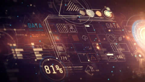 Animation of an abstract data array in 3D Stock Footage 185251971
