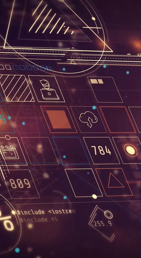 Animation of an abstract data array in 3D Stock Footage 251430949