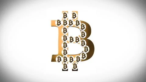 Animation of abstract data with bitcoin symbol on white background. Animation of Stock Illustration