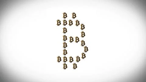Animation of abstract data with bitcoin symbol on white background. Animation of Stock Illustration