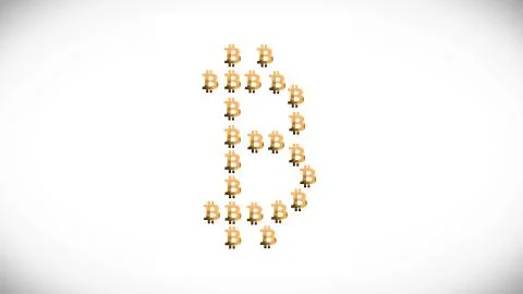 Animation of abstract data with bitcoin symbol on white background. Animation of イラスト素材