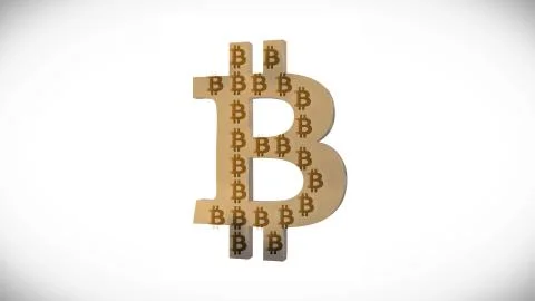 Animation of abstract data with bitcoin symbol on white background. Animation of Stock Illustration