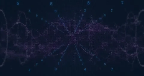 Animation of abstract data visualization with digital wave pattern in school Stock Footage 326033037