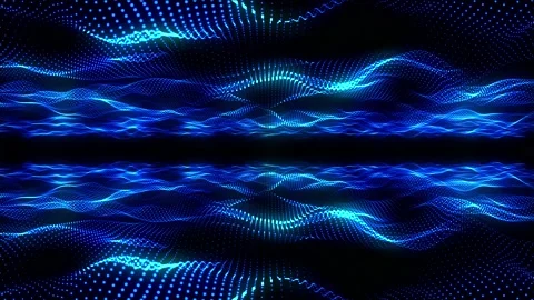 Animation abstract digital blue particles wave. Stock Footage 171141762