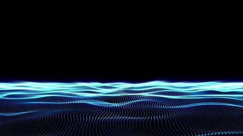 Animation abstract digital blue particles wave. Stock Footage 199244658