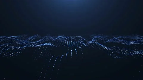 Animation abstract digital blue particles wave. Stock Footage 235570329