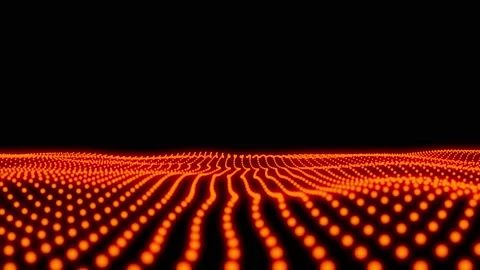 Animation abstract digital yellow particles wave. Video stock 232871378