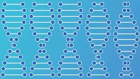 Animation of abstract DNA on blue background with seamless loop. Conceptual Stock Footage 170650813