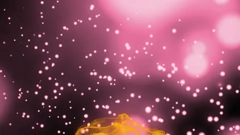 Animation of abstract dynamic pattern with dots and lens flares over black Stock Footage 329169643