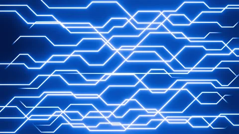 Animation abstract futuristic technology light lines on black background. Stock Footage 298573780