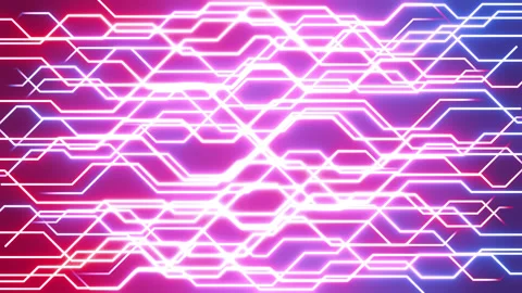 Animation abstract futuristic technology light lines on black background. Stock Footage 298577620
