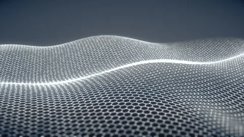 Animation of abstract geometric composition mesh pattern with slow wavy motion Stock Footage 283266694