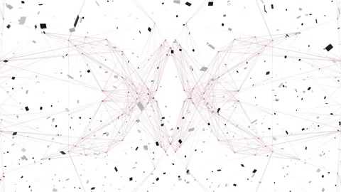 Animation of abstract geometric network with interconnected lines and black Stock Footage 305690397