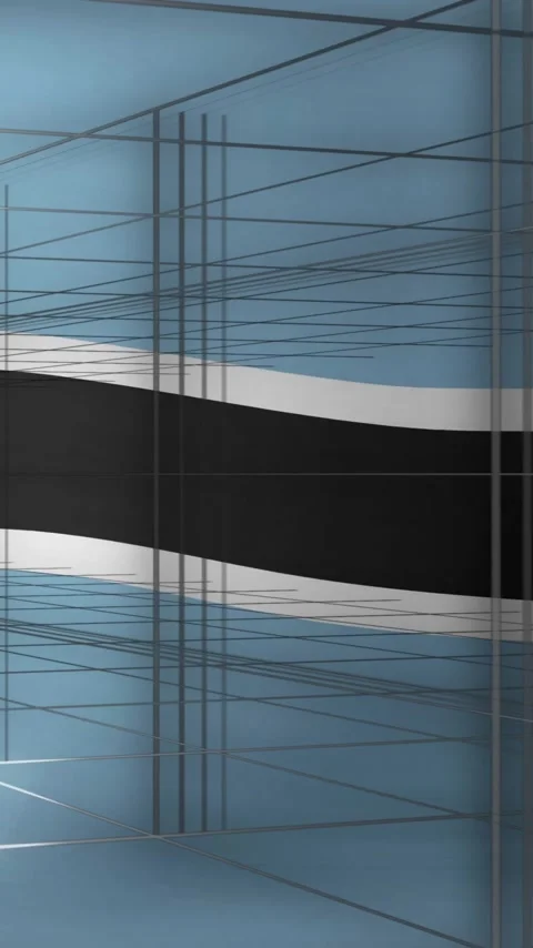 Animation of abstract geometric pattern with wavy black and white stripes on Stock Footage 319727857