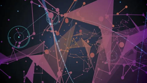 Animation of abstract geometric shapes and lines forming complex network pattern Stock Footage 303564461