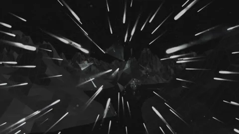 Animation of abstract geometric shapes forming dynamic network in dark space Stock Footage 306169956