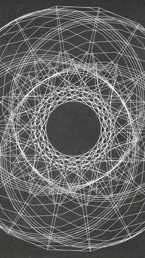 Animation of abstract geometrical shape in seamless pattern against grunge Stock Footage 344723184