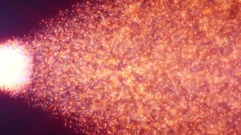 Animation of abstract glowing glitter particles. Flight of bright Stock Footage 270951090