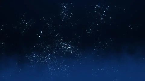 Animation of abstract glowing glitter particles. Flying bright dots Stock Footage 296603708