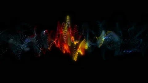 Animation. Abstract glowing lines background. Wavy form neon line structure. Video stock 149897125