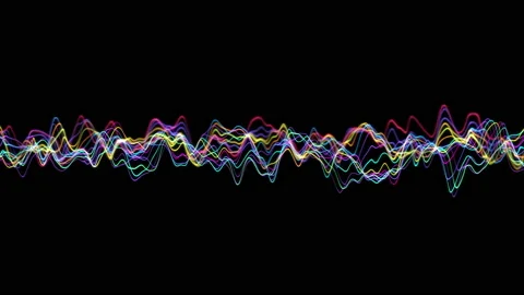 Animation. Abstract glowing lines background. Wavy form neon line structure. Stock Footage 149897162