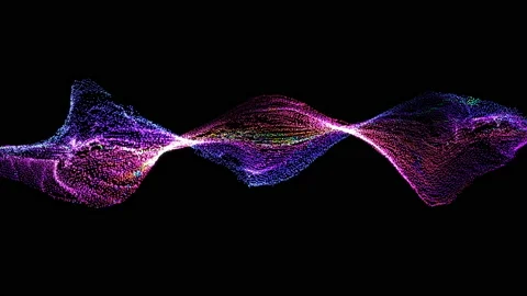 Animation. Abstract glowing lines background. Wavy form neon line structure. Stock Footage 149897373