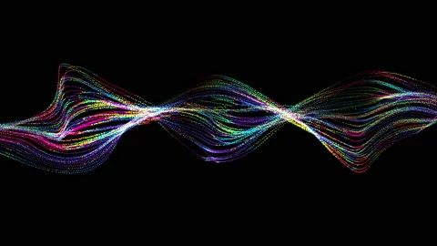 Animation. Abstract glowing lines background. Wavy form neon line structure Stock Footage 149897382