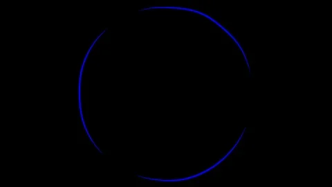 Animation. Abstract image of blurry glowing rings. Rotating blue and yellow Stock Footage 105469211