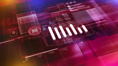 Animation of abstract infographic about the fall of Solana. Stock Footage 252852400