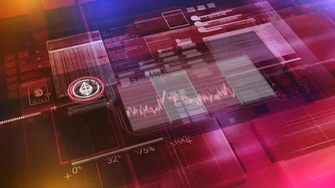 Animation of abstract infographic about the fall of Ethereum. Stock Footage 254483505