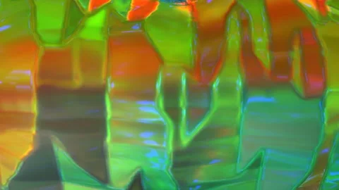 Animation Of Abstract, Iridescent, Geometric Pattern Stock Footage 296683085