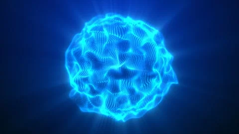 Animation abstract isolated blue magic sphere. Magic star with beautiful rays Stock Footage 252032249