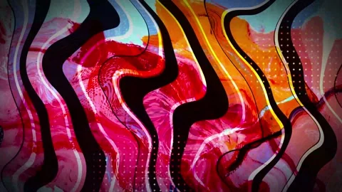 Animation abstract loop colored motion background texture art design video Stock Footage 251735913