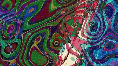 Animation abstract loop colored motion background texture art design video Stock Footage 251737135